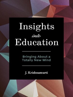cover image of Insights Into Education